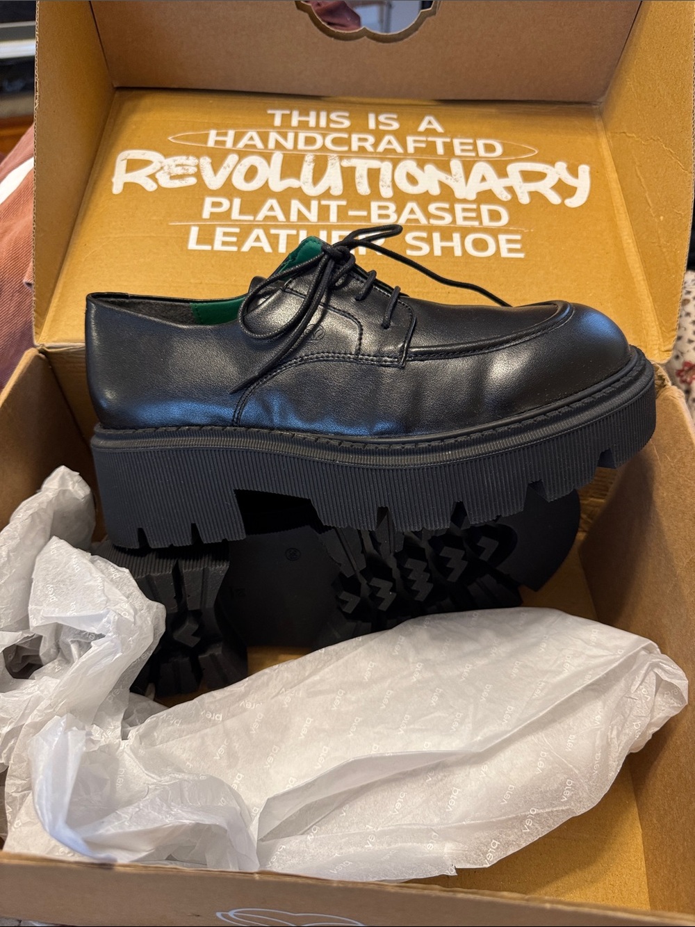 Prev Women’s Black Platform Lace-Up Loafer Shoes